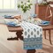 Threadmade Home Tropez Block Print Stain & Water Resistant Indoor/Outdoor Table Runner, Multicolor - 13"W x 70"L